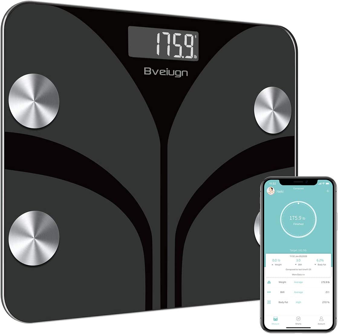 Amazon: Scale for Body Weight and Fat Percentage, Bveiugn Digital ...